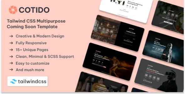 Cotido - Tailwind CSS Coming Soon HTML Template