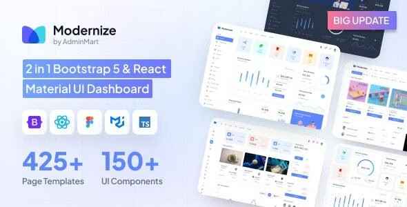 Modernize Bootstrap 5 & React MUI Admin Dashboard