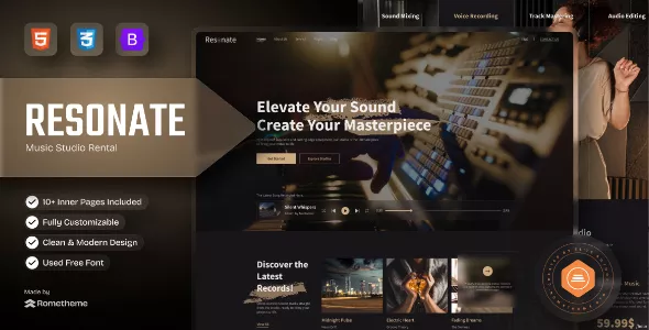 Resonate - Music Studio Production HTML Template